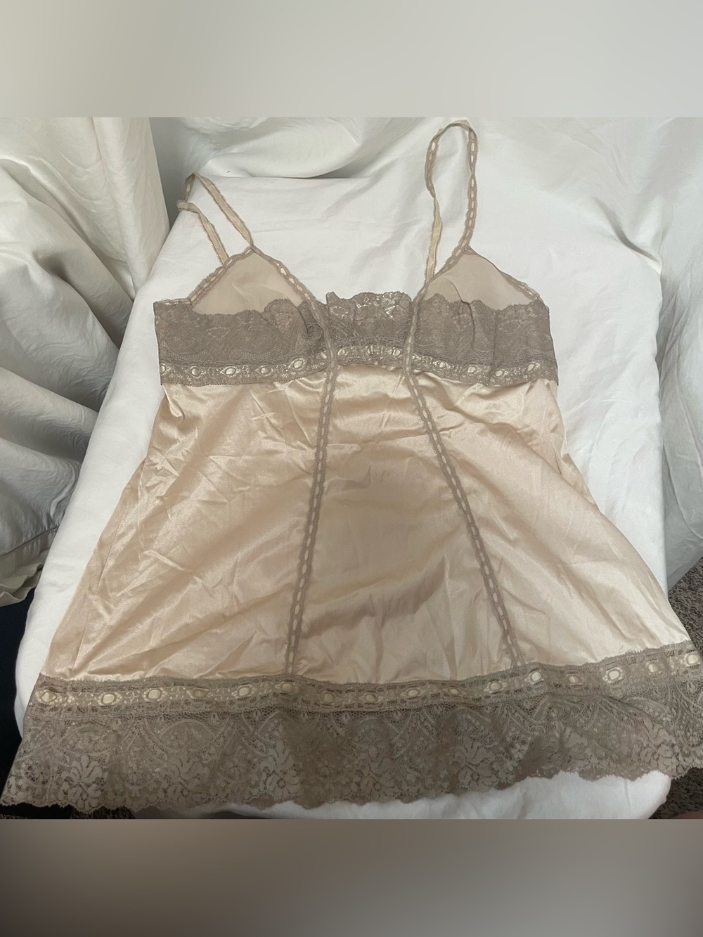 Vintage Lace Trim Camisole in Beige
